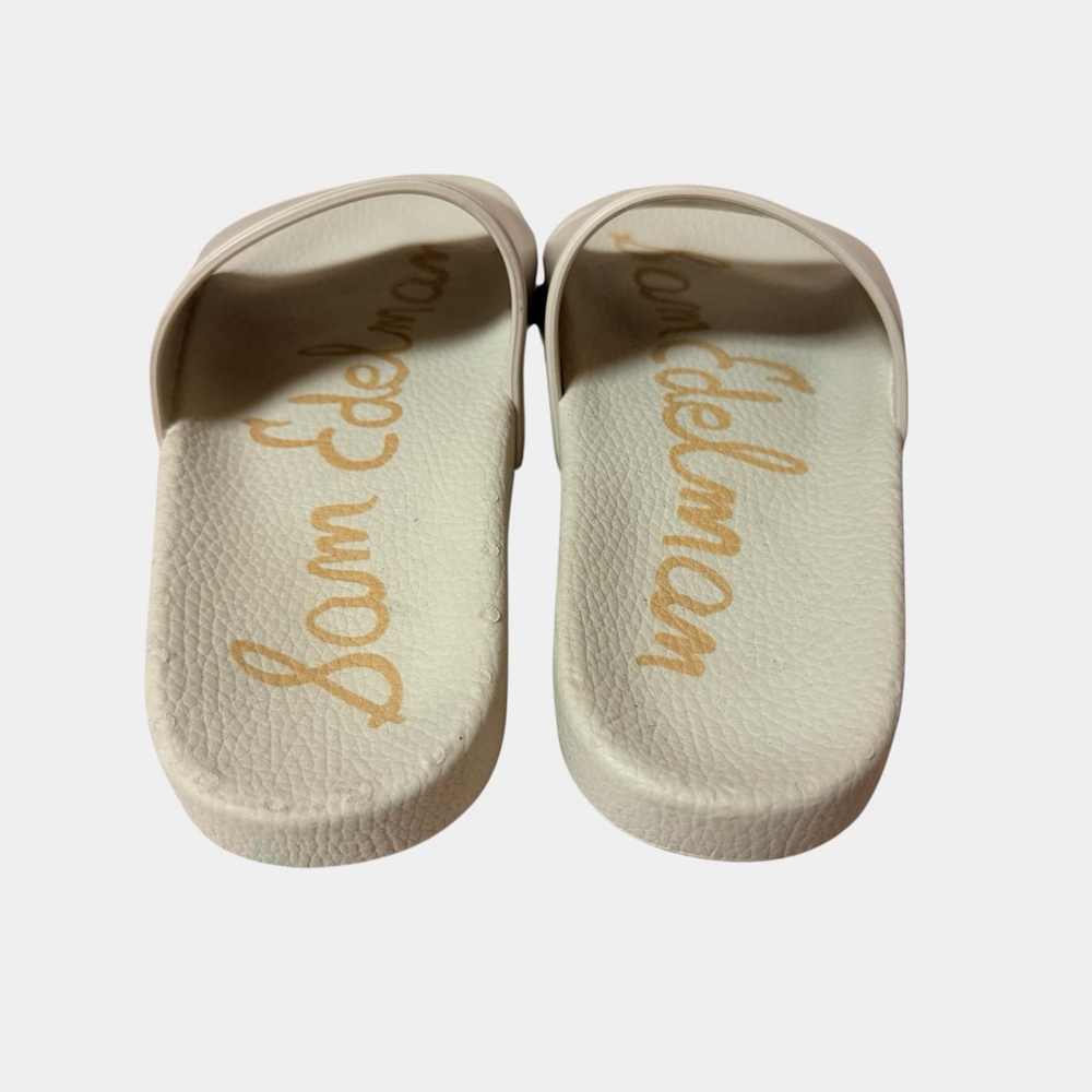 Sam Edelman Beige Logo Slide Sandals Made in Italy Women’s Size 7.5 - Picture 5 of 8